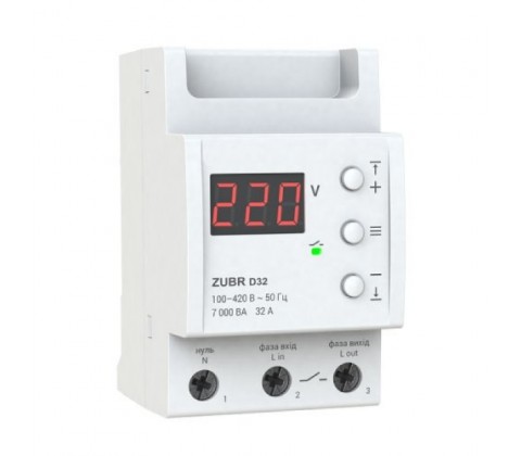 Реле напруги 1ф 32А D32 ZUBR Реле напруги 1ф 32А D32 ZUBR