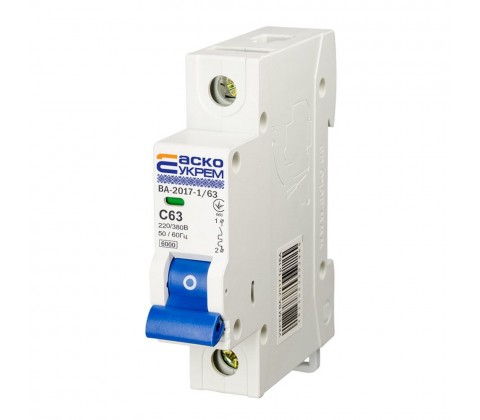 Автоматичний вимикач АСКО 4,5кА C 1р 63А Автоматичний вимикач АСКО 4,5кА C 1р 63А