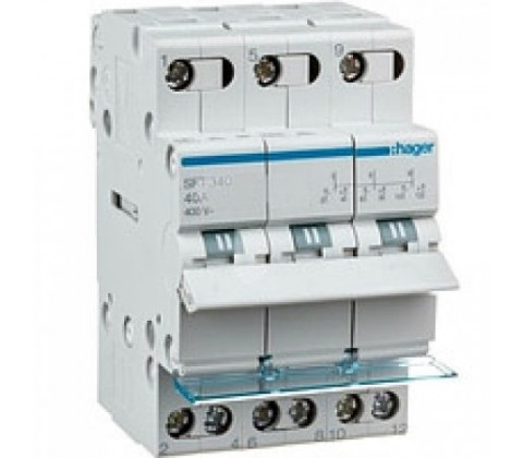 Перемикач навантаження 3p 40А 1-0-2 SFT340 Hager Перемикач навантаження 3p 40А 1-0-2 SFT340 Hager