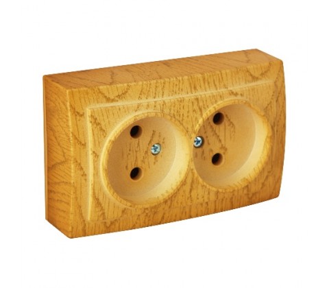 Розетка Nilson Themis дуб 2-на без заземлення Розетка Nilson Themis дуб 2-на без заземлення