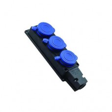 Розетка каучук VIOLUX 16A трійна з кришкою IP44