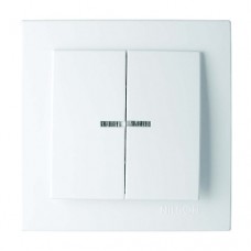 Вимикач Nilson Touran білий 2кл з підсвіткою Вимикач Nilson Touran білий 2кл з підсвіткою