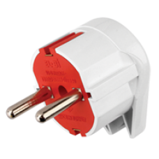 Вилка EL-BI "L" з заземленням біло-червона Вилка EL-BI "L" з заземленням біло-червона