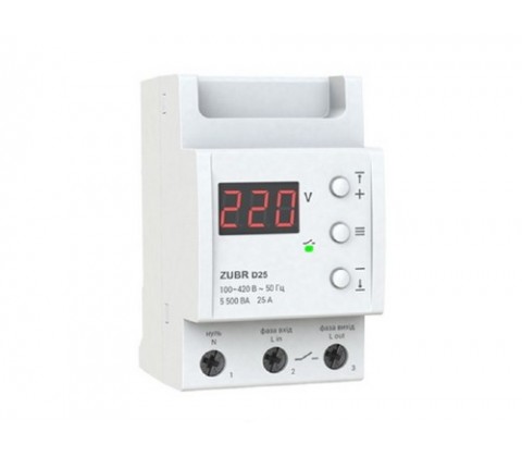 Реле напруги 1ф 25А D25 ZUBR Реле напруги 1ф 25А D25 ZUBR