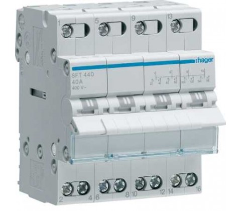 Перемикач навантаження 4p 40А 1-0-2 SFT440 Hager Перемикач навантаження 4p 40А 1-0-2 SFT440 Hager