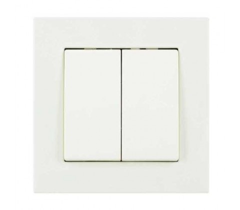 Вимикач Nilson Moda білий 2кл з підсвіткою Вимикач Nilson Moda білий 2кл з підсвіткою