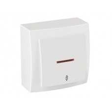 Вимикач    Nilson Themis  білий 1кл прохідний  накладний з підсвіткою