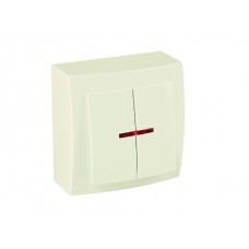Вимикач Nilson Themis крем 2кл накладний з підсвіткою Вимикач Nilson Themis крем 2кл накладний з підсвіткою
