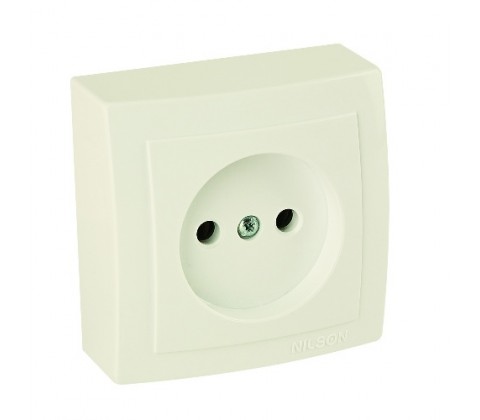 Розетка Nilson Themis крем 1-на без заземлення Розетка Nilson Themis крем 1-на без заземлення