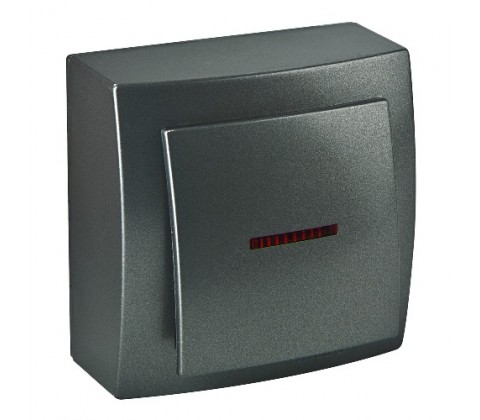 Вимикач Nilson Themis антрацит 1кл накладний з підсвіткою Вимикач Nilson Themis антрацит 1кл накладний з підсвіткою