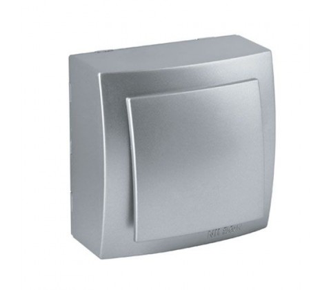 Вимикач Nilson Themis срібло 1кл накладний Вимикач Nilson Themis срібло 1кл накладний