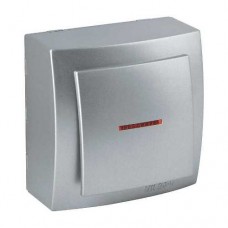 Вимикач Nilson Themis срібло 1кл накладний з підсвіткою Вимикач Nilson Themis срібло 1кл накладний з підсвіткою