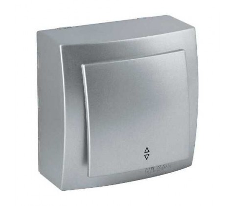 Вимикач Nilson Themis срібло 1кл накладний прохідний Вимикач Nilson Themis срібло 1кл накладний прохідний