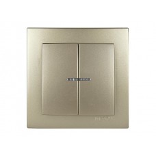 Вимикач Nilson Touran золото 2кл з підсвіткою Вимикач Nilson Touran золото 2кл з підсвіткою