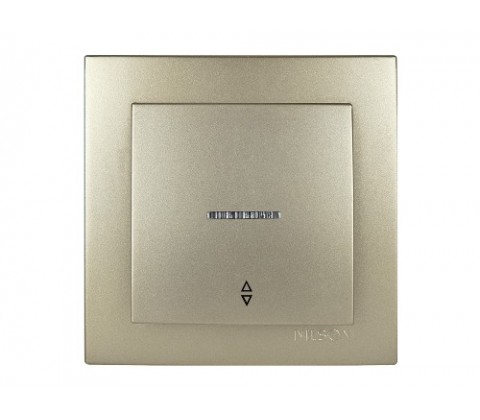 Вимикач    Nilson Touran золото прохідний 1кл з підсвіткою