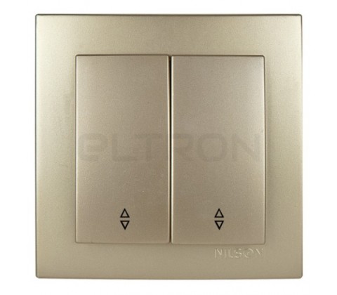 Вимикач Nilson Touran золото прохідний 2кл Вимикач Nilson Touran золото прохідний 2кл