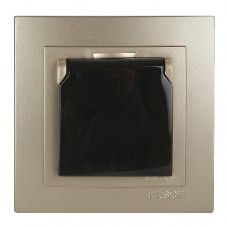 Розетка Nilson Touran золото 1-на з заземленням з кришкою Розетка Nilson Touran золото 1-на з заземленням з кришкою