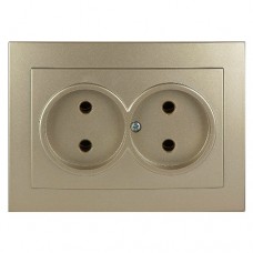 Розетка Nilson Touran золото 2-на без заземлення Розетка Nilson Touran золото 2-на без заземлення