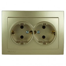 Розетка Nilson Touran золото 2-на з заземленням Розетка Nilson Touran золото 2-на з заземленням