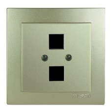 Розетка Nilson Touran золото комп'ютерна без модуля 2-на Розетка Nilson Touran золото комп'ютерна без модуля 2-на