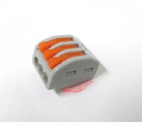 Клема швидкого монтажу WAGO 3х2,5мм з важелем 32А Клема швидкого монтажу WAGO 3х2,5мм з важелем 32А