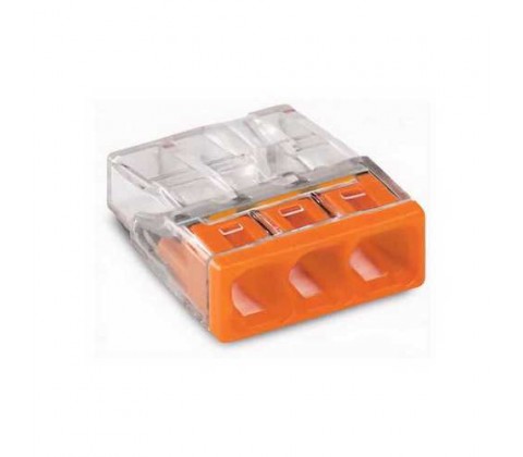 Клема швидкого монтажу WAGO 3х2,5мм прозора 24А