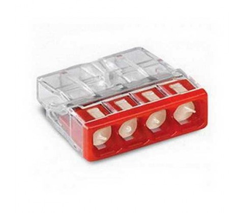 Клема швидкого монтажу WAGO 4х2,5мм з пастою 24А (Cu) / 16А (Al)