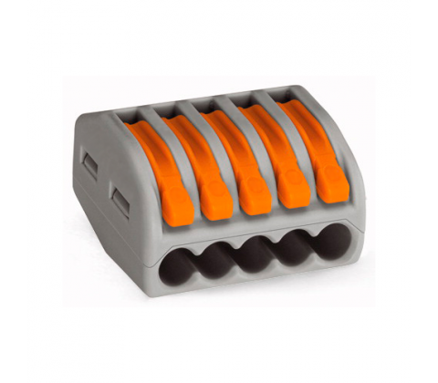 Клема швидкого монтажу WAGO 5х2,5мм з важелем 32А