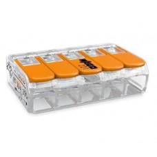 Клема швидкого монтажу WAGO 5х2,5мм з важелем прозора 32А Клема швидкого монтажу WAGO 5х2,5мм з важелем прозора 32А