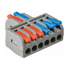 Клема швидкого монтажу Аско 2х6х4мм прохідна DB-62 кольорова Клема швидкого монтажу Аско 2х6х4мм прохідна DB-62 кольорова