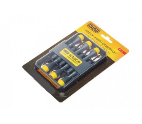 Набір міні викруток для точних робіт СИЛА CrV в кейсі 6 шт. Набір міні викруток для точних робіт СИЛА CrV в кейсі 6 шт.