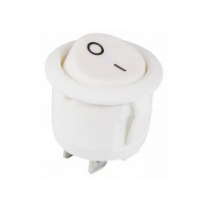 Перемикач 1 клавішний  круглий, білий KCD1-5-101WH/WH