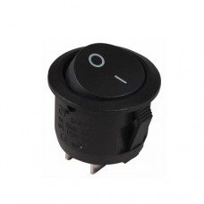 Перемикач 1 клавішний  круглий, чорний KCD1-5-101 B/B