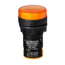 Світлосигнальна арматура Аско AD22-22DS 24V AC/DC жовта 