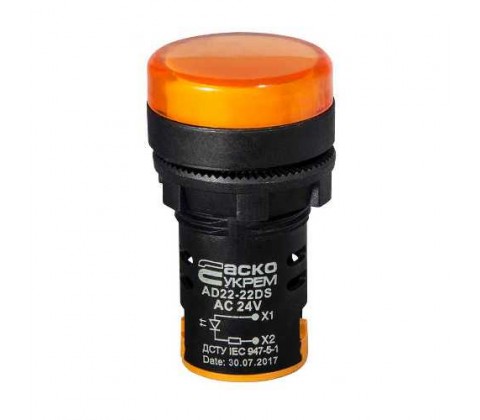 Світлосигнальна арматура Аско AD22-22DS 24V AC/DC жовта Світлосигнальна арматура Аско AD22-22DS 24V AC/DC жовта