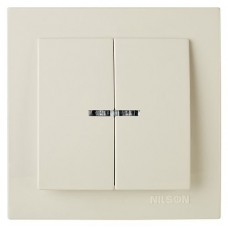 Вимикач    Nilson Touran крем 2кл з підсвіткою
