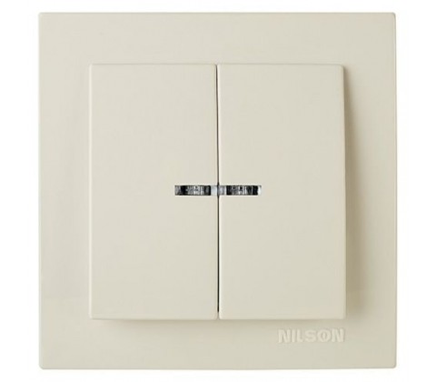 Вимикач    Nilson Touran крем 2кл з підсвіткою
