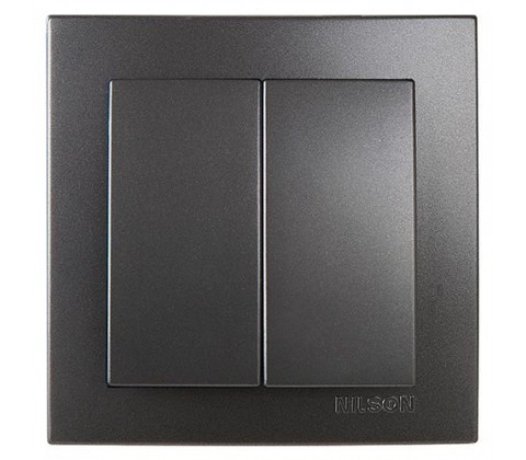 Вимикач Nilson Touran антрацит 2кл Вимикач Nilson Touran антрацит 2кл