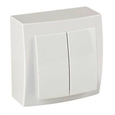 Вимикач    Nilson Themis  білий 2кл  накладний 