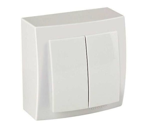 Вимикач    Nilson Themis  білий 2кл  накладний 