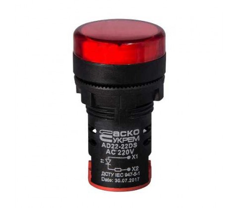 Світлосигнальна арматура Аско AD22-22DS 220V AC червона Світлосигнальна арматура Аско AD22-22DS 220V AC червона