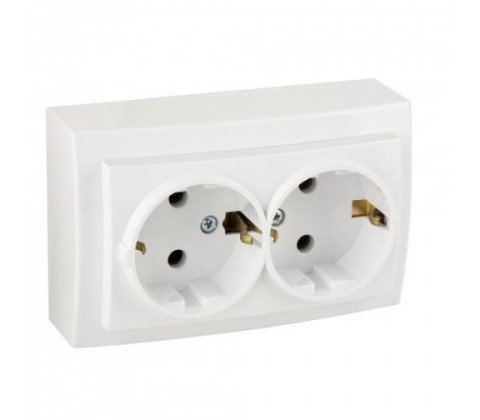 Розетка Nilson Themis біла 2-на з заземленням Розетка Nilson Themis біла 2-на з заземленням