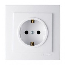Розетка    Nilson Touran біла 1-на з заземленням