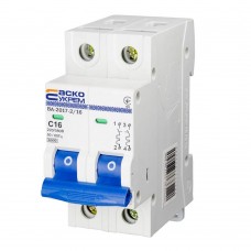 Автоматичний вимикач АСКО 6кА C 2р 16А Автоматичний вимикач АСКО 6кА C 2р 16А