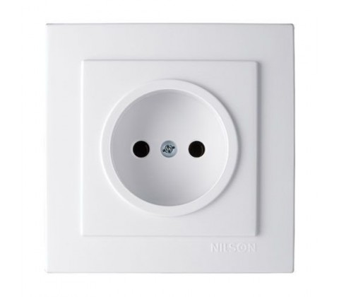 Розетка Nilson Touran біла 1-на без заземлення Розетка Nilson Touran біла 1-на без заземлення