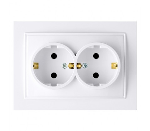 Розетка Nilson Thor біла 2-на з заземленням Розетка Nilson Thor біла 2-на з заземленням