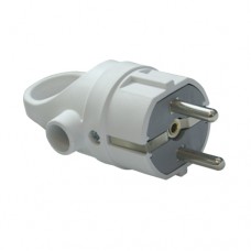 Вилка Nilson з ручкою з заземленням біла Вилка Nilson з ручкою з заземленням біла