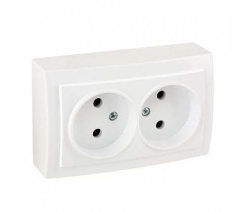 Розетка Nilson Themis біла 2-на без заземлення Розетка Nilson Themis біла 2-на без заземлення
