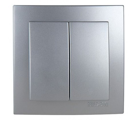 Вимикач Nilson Touran срібло 2кл Вимикач Nilson Touran срібло 2кл