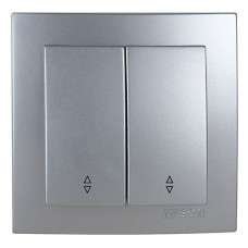 Вимикач Nilson Touran срібло прохідний 2кл Вимикач Nilson Touran срібло прохідний 2кл